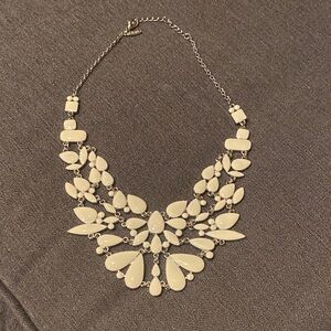 Natasha Couture Cream Teardrop Necklace. Appx 19" Long. EUC